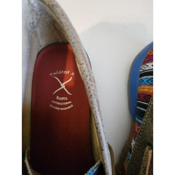 Twisted X Womens Boat Shoe Driving Moc Aztec Print Sz 9.5 See pics for condition - Picture 4 of 8
